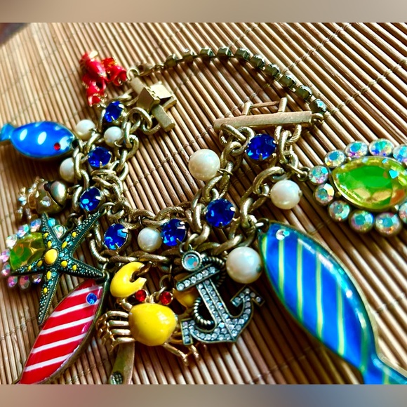 Betsey Johnson Gold, Multi Nautical Double-Strand Charm Bracelet - Picture 3 of 7